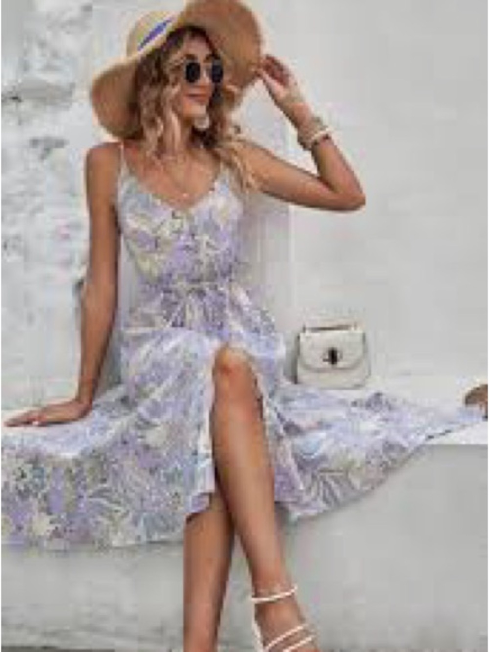Lavender Paisley Button-Front Maxi Dress